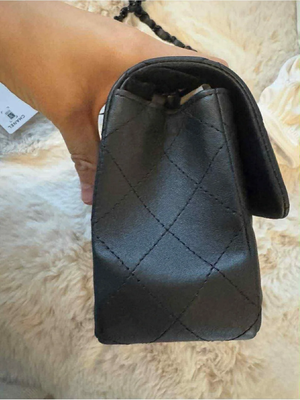 Chanel RARE SO BLACK  Classic Mini Flap Lambskin Black Hardware Handbag
